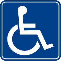 Icono representando a una persona discapacitada en silla de ruedas
